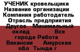 УЧЕНИК кровельщика › Название организации ­ Компания-работодатель › Отрасль предприятия ­ Другое › Минимальный оклад ­ 20 000 - Все города Работа » Вакансии   . Амурская обл.,Тында г.